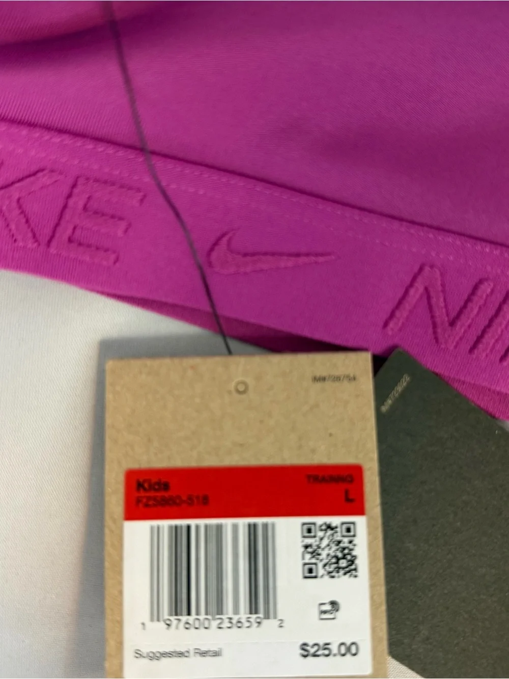 Nike Fuchsia Indy Kids Sports Bra. New!  Size large